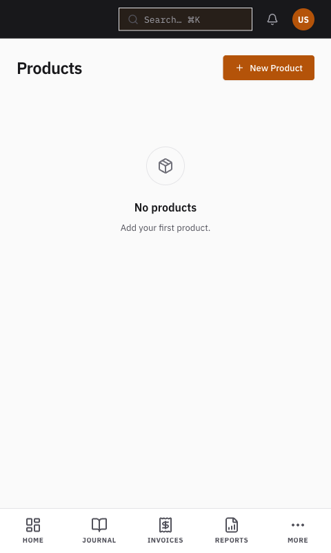 Product list in Arthvahi with HSN codes and stock flags